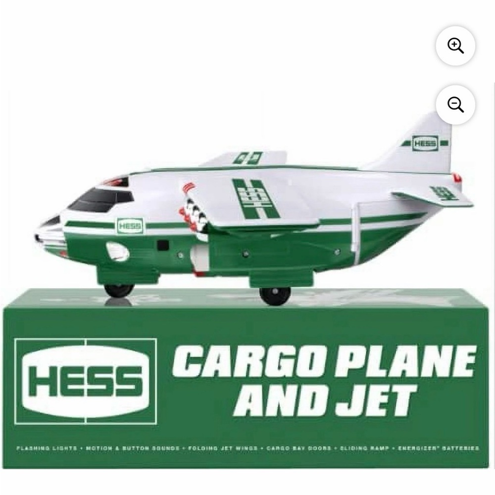 Hess Green and White Cargo Plane and Jet Toy